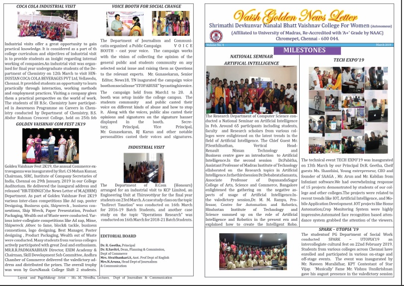 Vaish Golden Newsletter Mar 2019